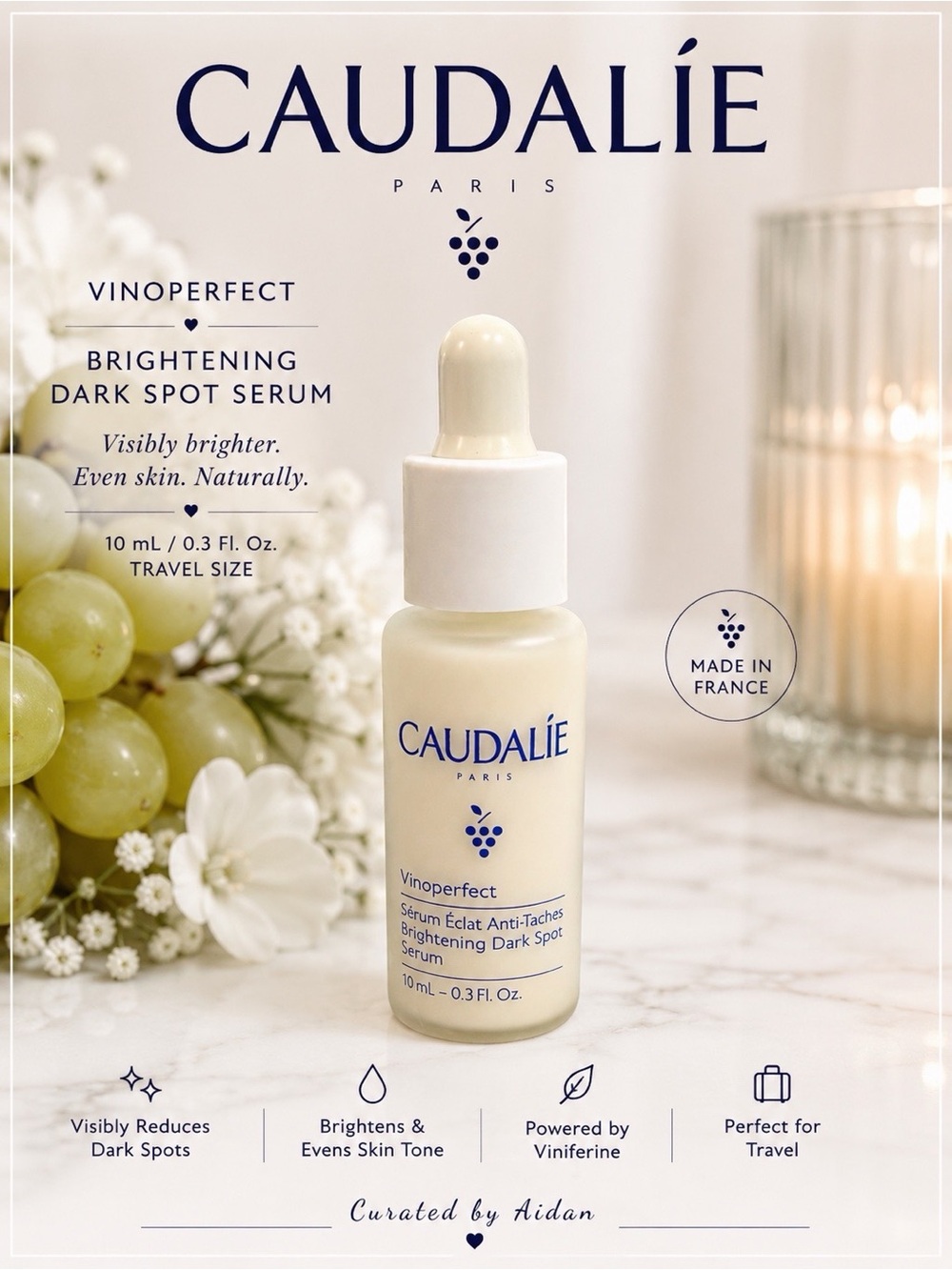 Caudalie Vinoperfect Brightening Dark Spot Serum 10ml Travel Size New